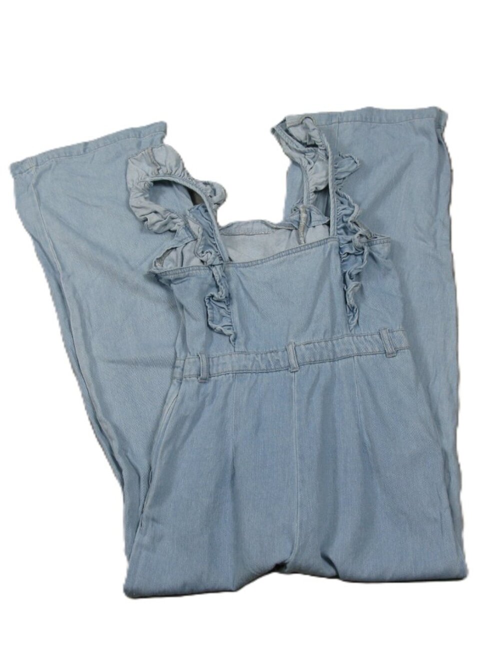 Forever 21 Denim Ruffle Strap Overalls Size Small - Picture 4 of 5